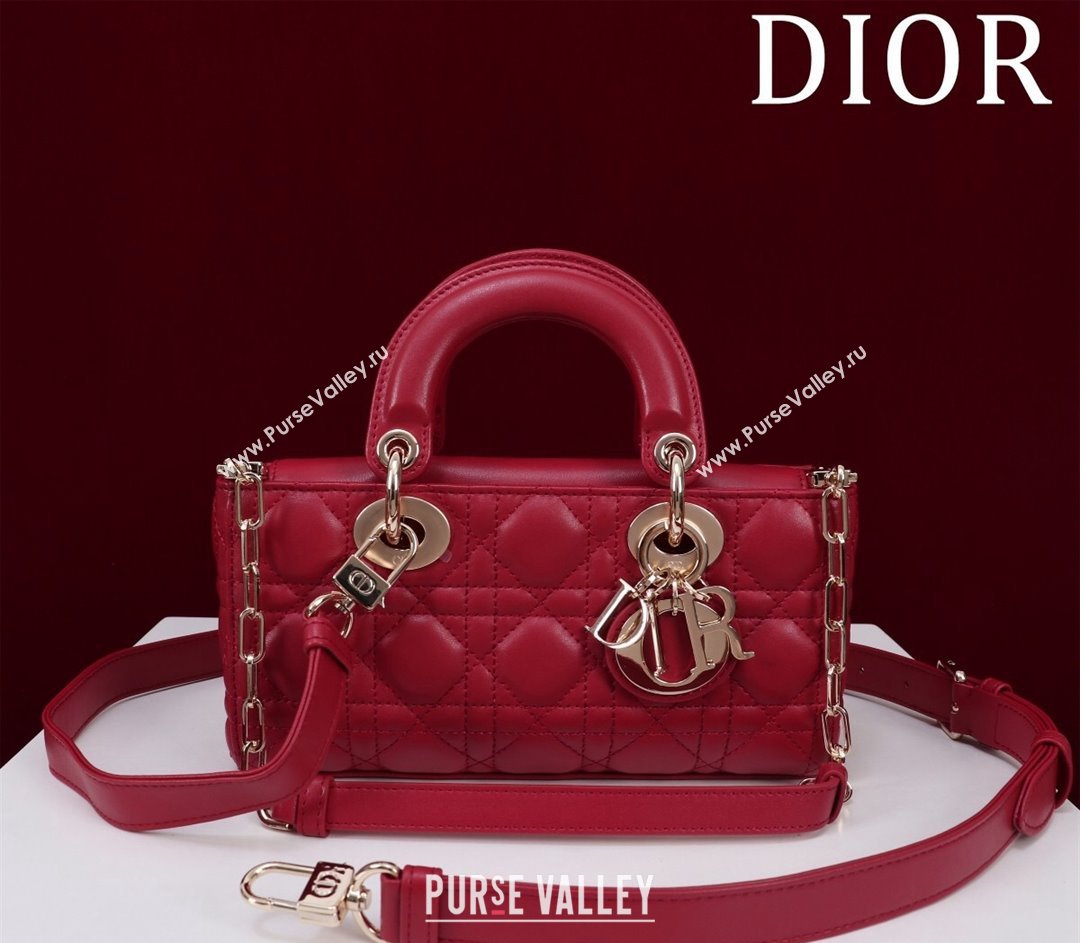 Dior Small Lady D-Joy Bag in Cannage Lambskin Red 2024 M0541 1212 (XXG-241212036)