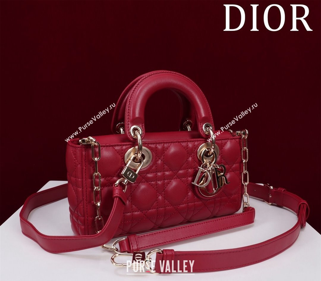 Dior Small Lady D-Joy Bag in Cannage Lambskin Red 2024 M0541 1212 (XXG-241212036)