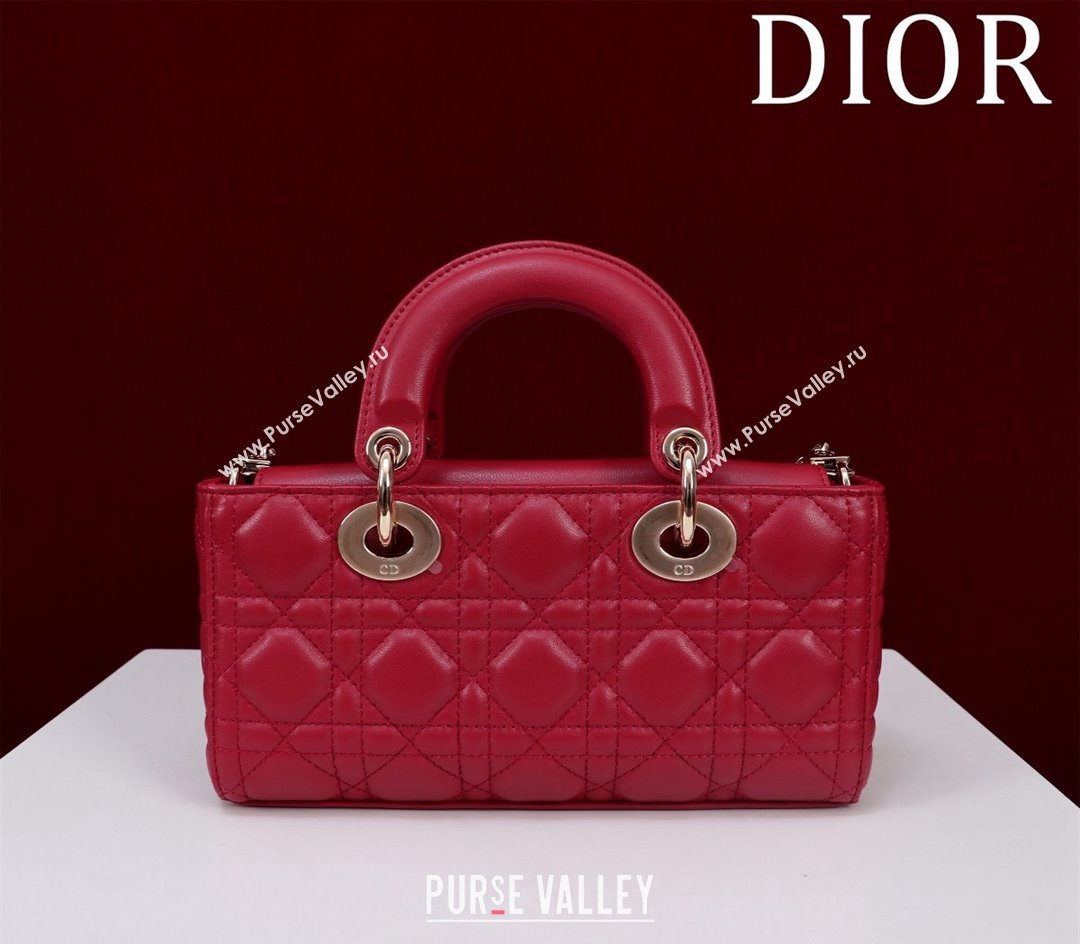 Dior Small Lady D-Joy Bag in Cannage Lambskin Red 2024 M0541 1212 (XXG-241212036)