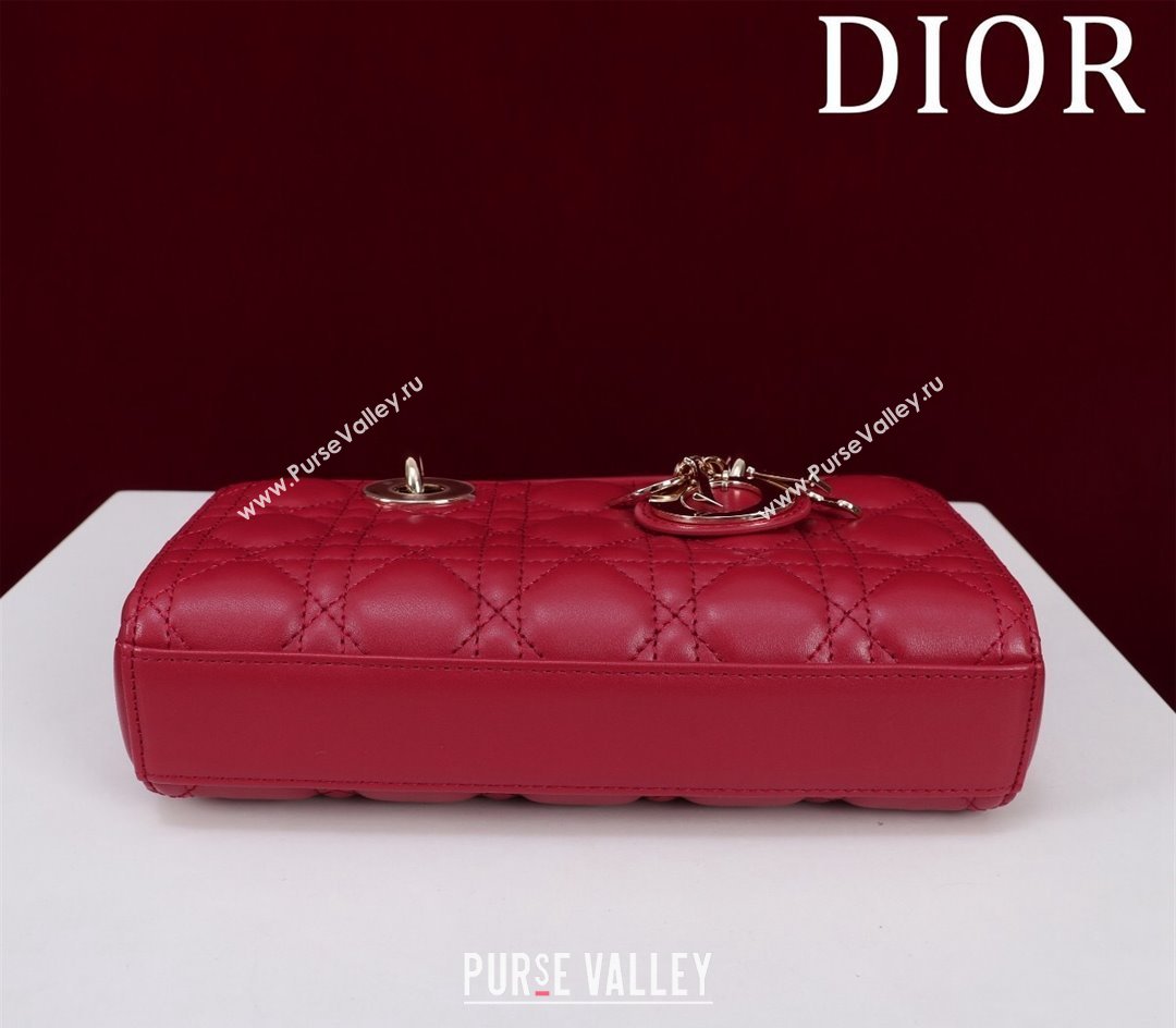 Dior Small Lady D-Joy Bag in Cannage Lambskin Red 2024 M0541 1212 (XXG-241212036)