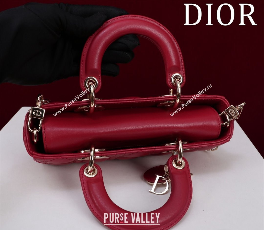 Dior Small Lady D-Joy Bag in Cannage Lambskin Red 2024 M0541 1212 (XXG-241212036)