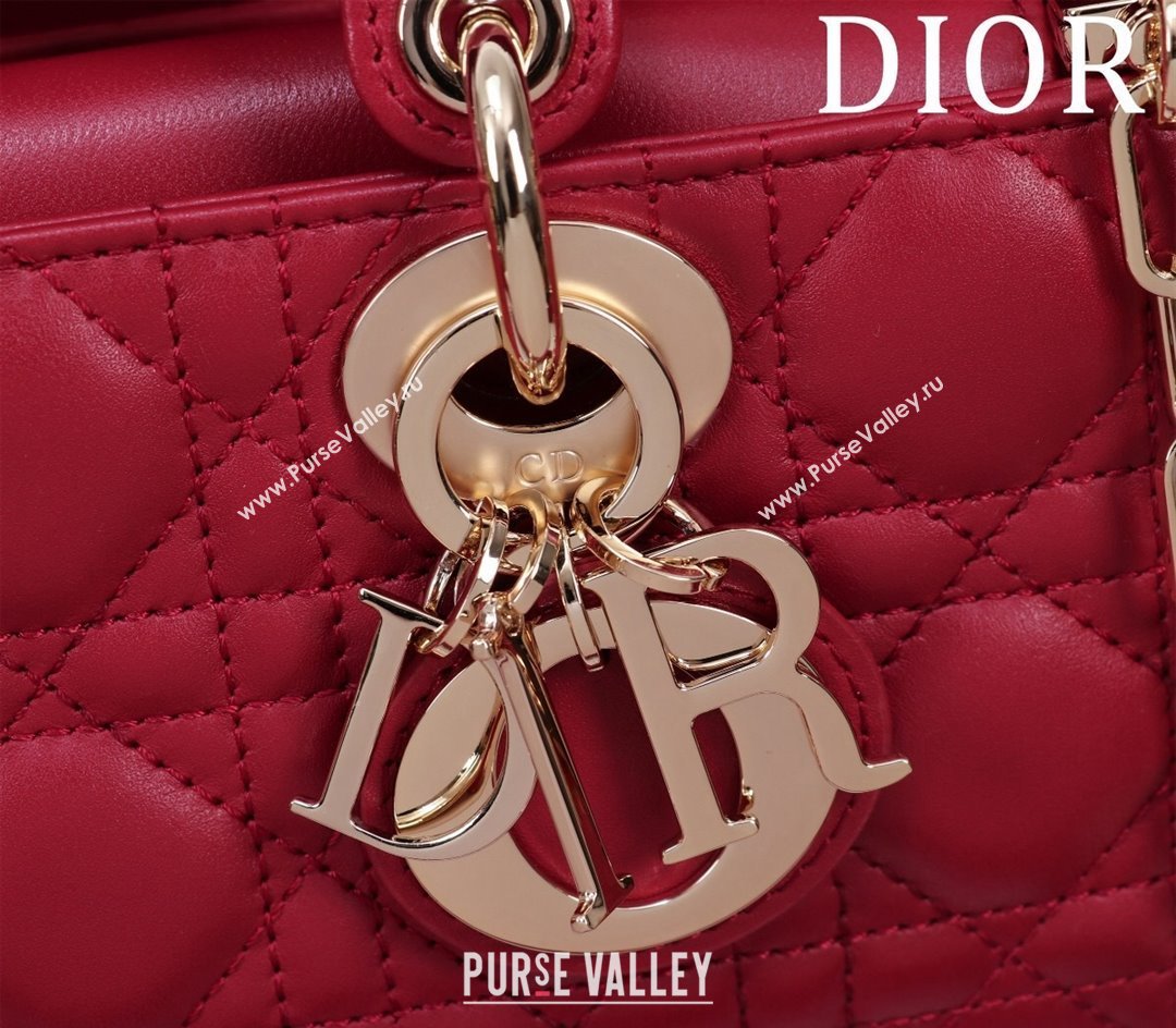 Dior Small Lady D-Joy Bag in Cannage Lambskin Red 2024 M0541 1212 (XXG-241212036)