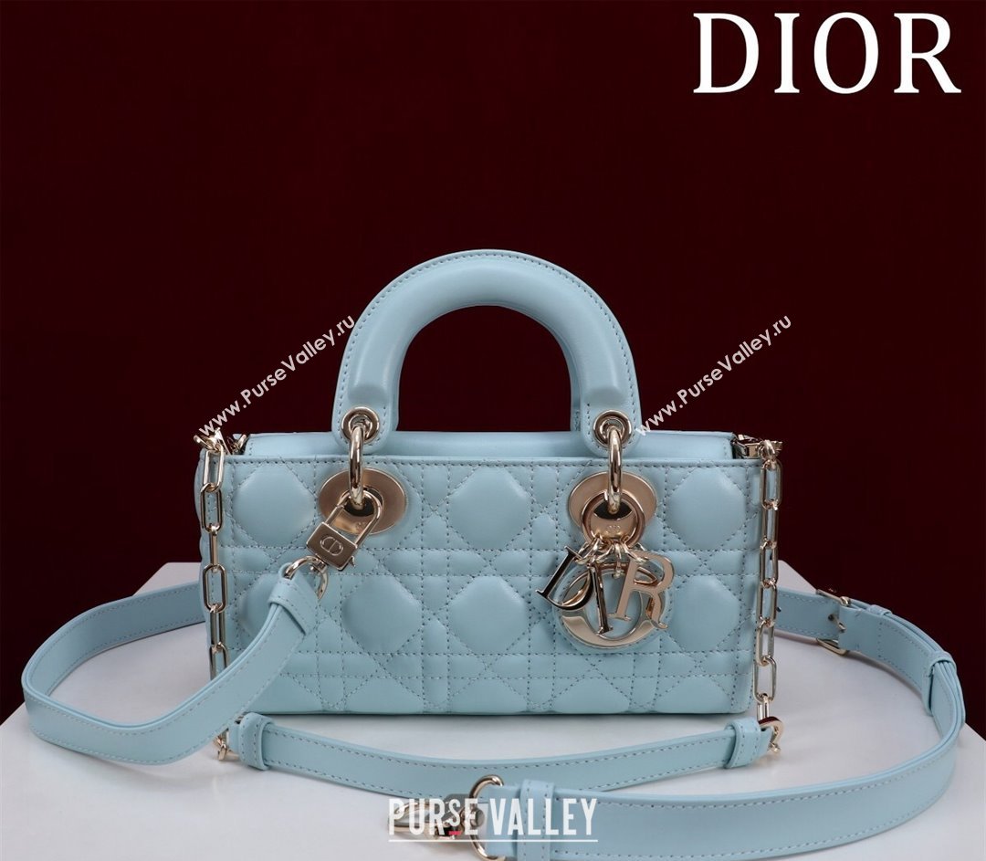 Dior Small Lady D-Joy Bag in Cannage Lambskin Light Blue 2024 M0541 1212 (XXG-241212037)