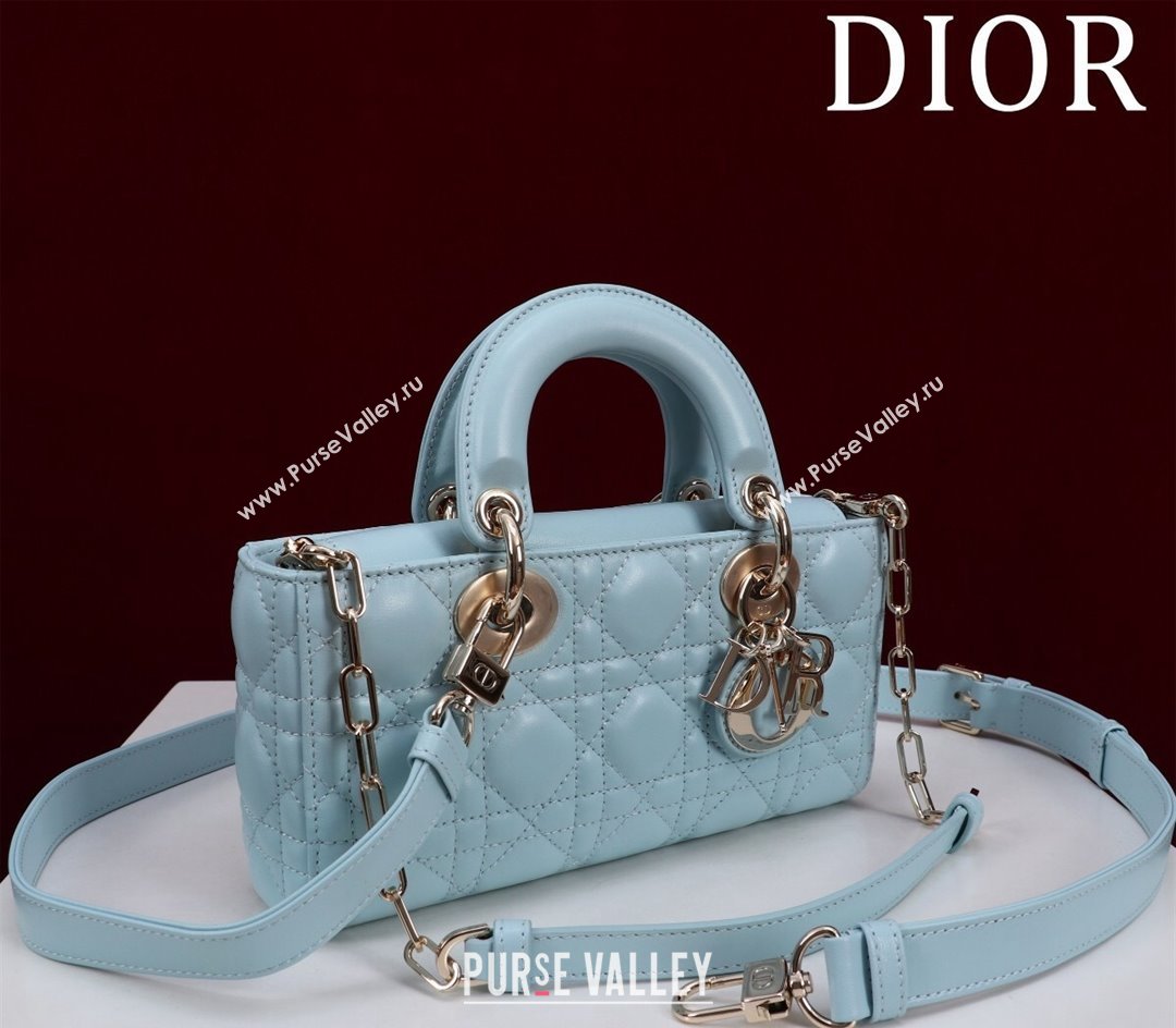 Dior Small Lady D-Joy Bag in Cannage Lambskin Light Blue 2024 M0541 1212 (XXG-241212037)