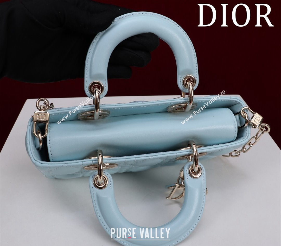 Dior Small Lady D-Joy Bag in Cannage Lambskin Light Blue 2024 M0541 1212 (XXG-241212037)