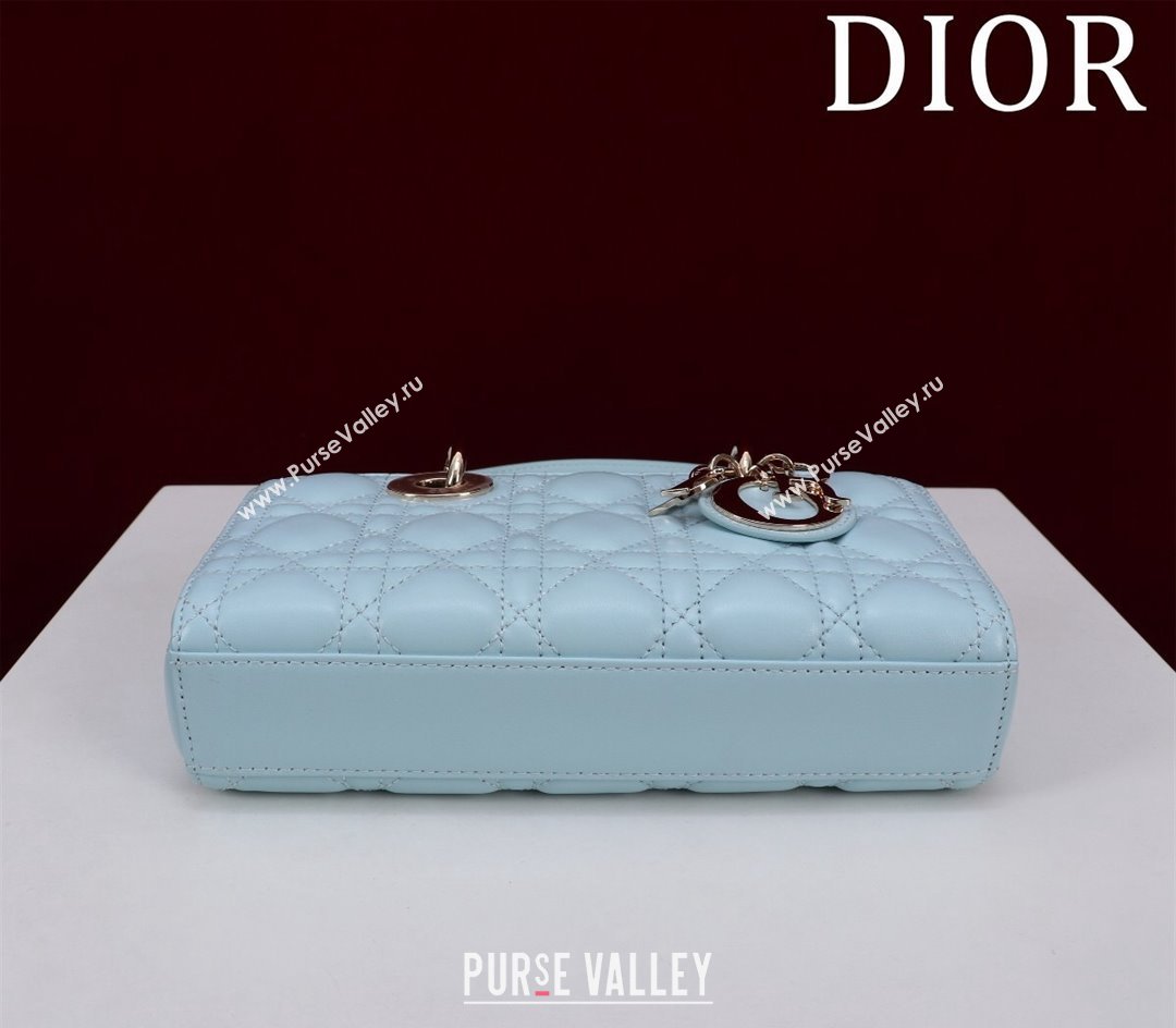 Dior Small Lady D-Joy Bag in Cannage Lambskin Light Blue 2024 M0541 1212 (XXG-241212037)