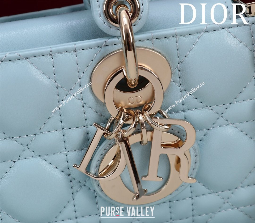 Dior Small Lady D-Joy Bag in Cannage Lambskin Light Blue 2024 M0541 1212 (XXG-241212037)