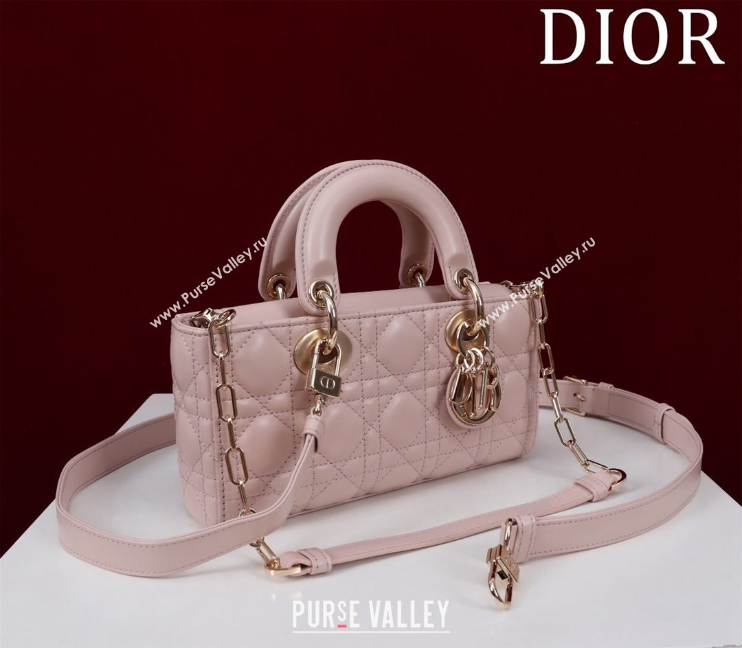 Dior Small Lady D-Joy Bag in Cannage Lambskin Light Pink 2024 M0541 1212 (XXG-241212039)