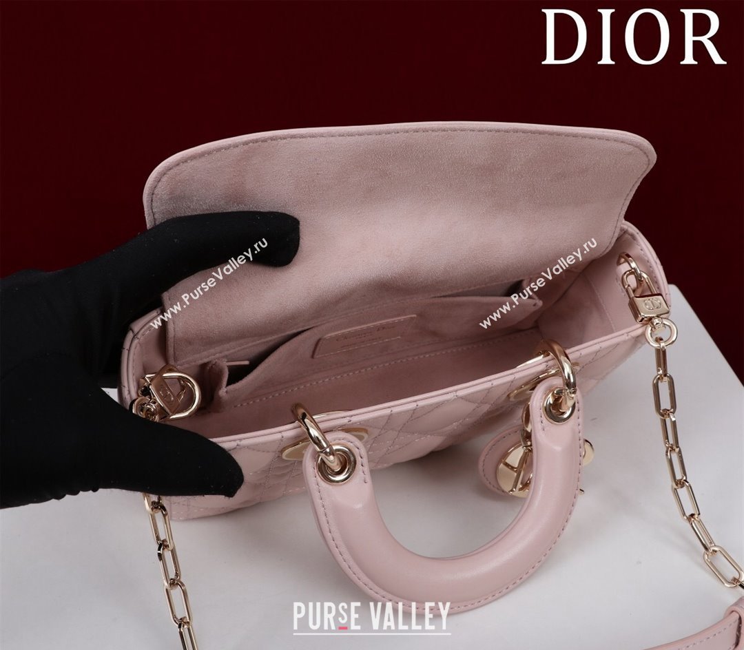 Dior Small Lady D-Joy Bag in Cannage Lambskin Light Pink 2024 M0541 1212 (XXG-241212039)