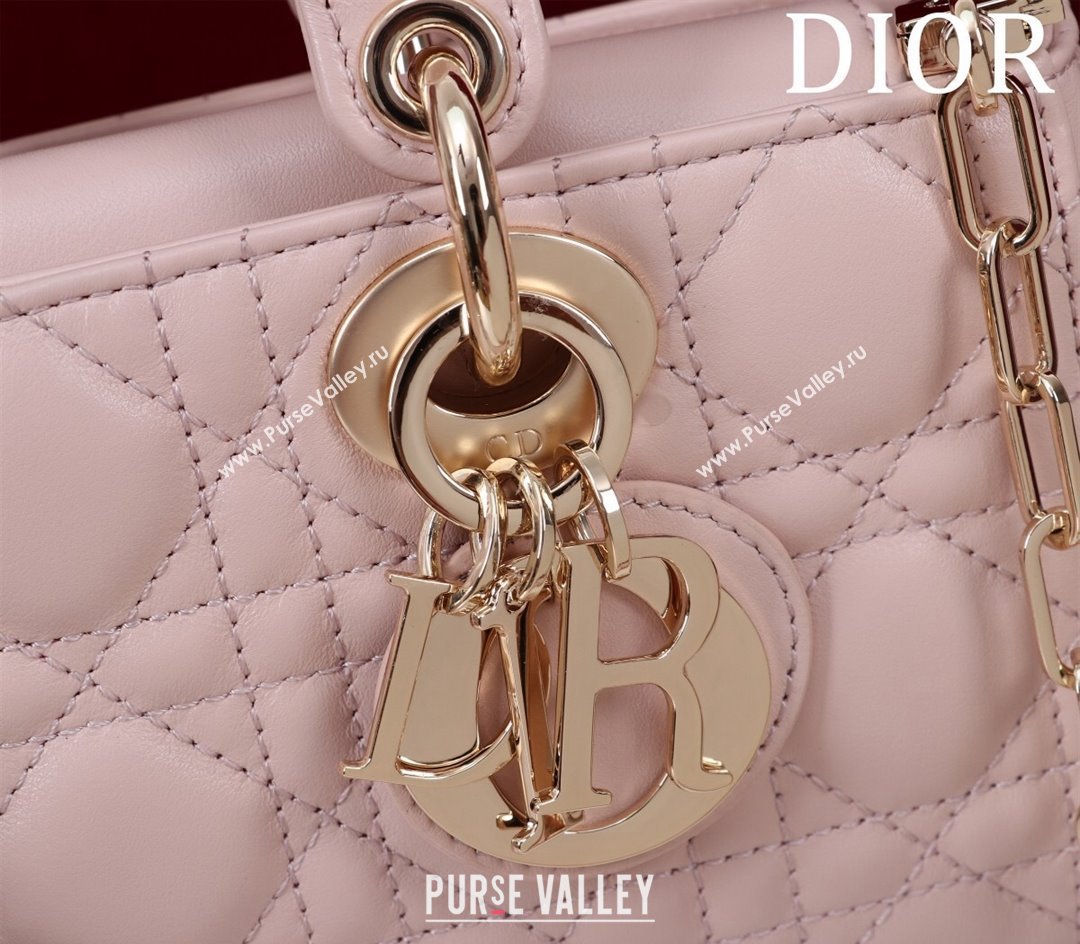 Dior Small Lady D-Joy Bag in Cannage Lambskin Light Pink 2024 M0541 1212 (XXG-241212039)