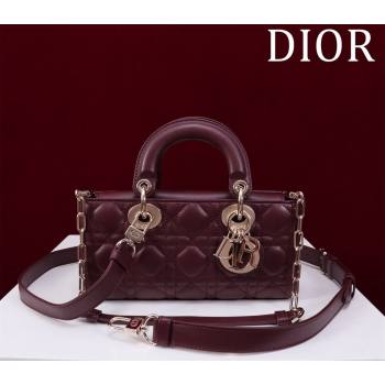 Dior Small Lady D-Joy Bag in Cannage Lambskin Dark Burgundy 2024 M0541 1212 (XXG-241212040)