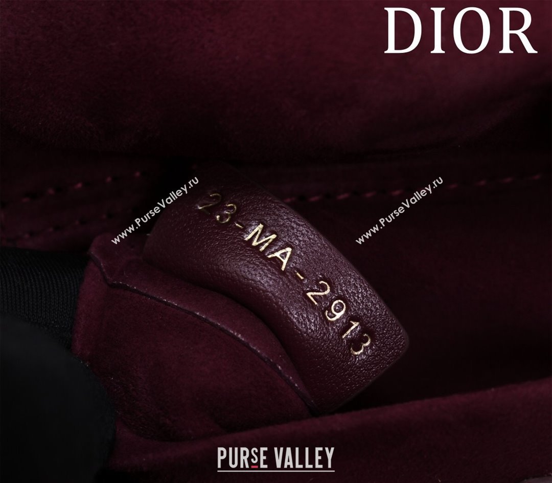 Dior Small Lady D-Joy Bag in Cannage Lambskin Dark Burgundy 2024 M0541 1212 (XXG-241212040)