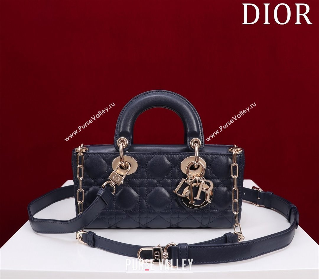 Dior Small Lady D-Joy Bag in Cannage Lambskin Dark Blue 2024 M0541 1212 (XXG-241212041)