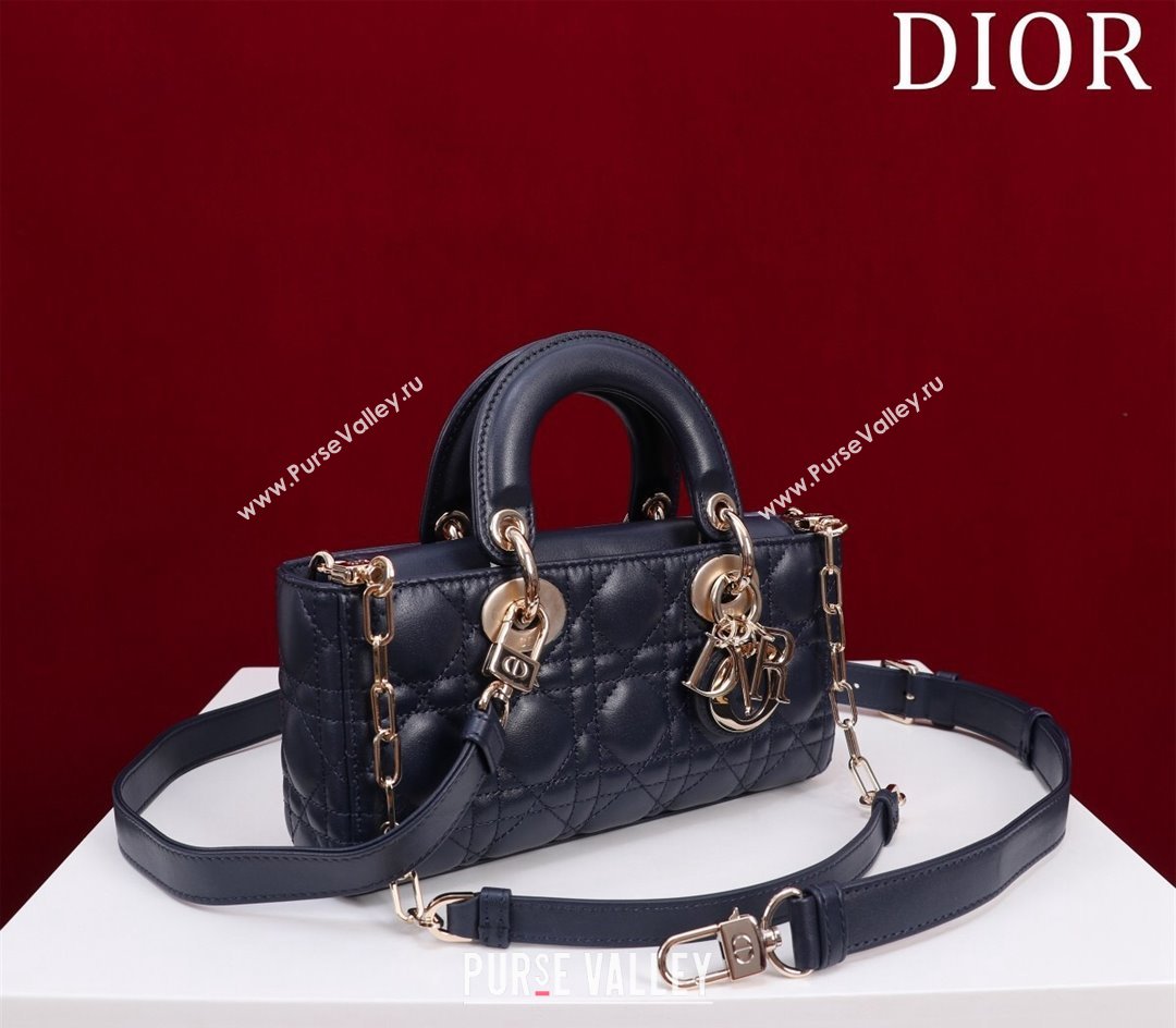 Dior Small Lady D-Joy Bag in Cannage Lambskin Dark Blue 2024 M0541 1212 (XXG-241212041)