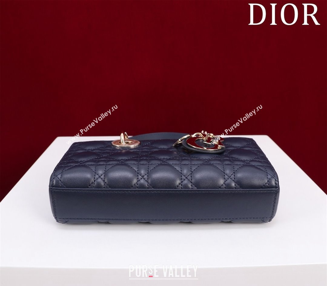 Dior Small Lady D-Joy Bag in Cannage Lambskin Dark Blue 2024 M0541 1212 (XXG-241212041)