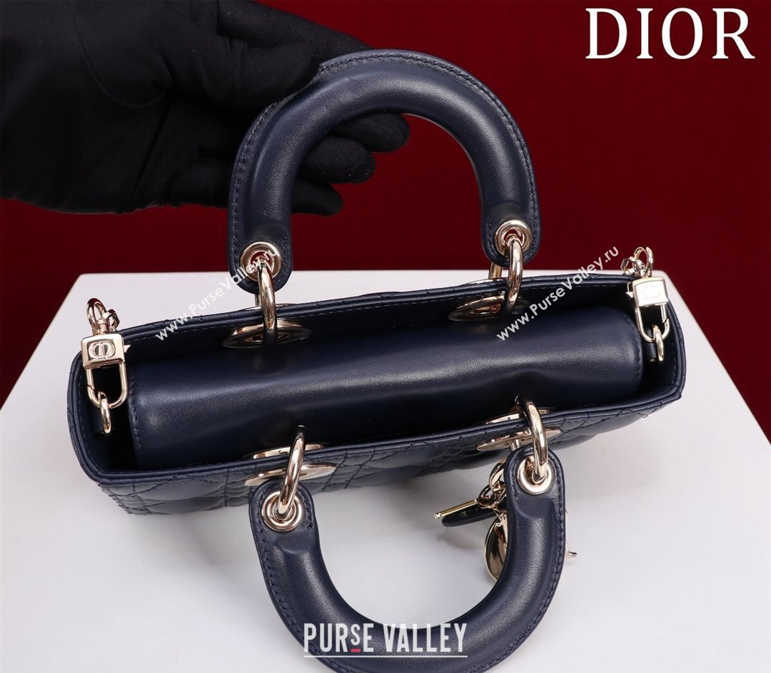 Dior Small Lady D-Joy Bag in Cannage Lambskin Dark Blue 2024 M0541 1212 (XXG-241212041)