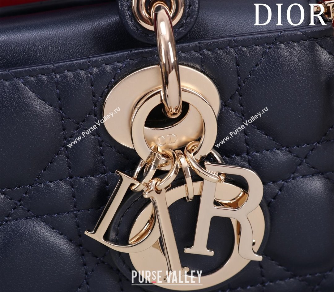 Dior Small Lady D-Joy Bag in Cannage Lambskin Dark Blue 2024 M0541 1212 (XXG-241212041)