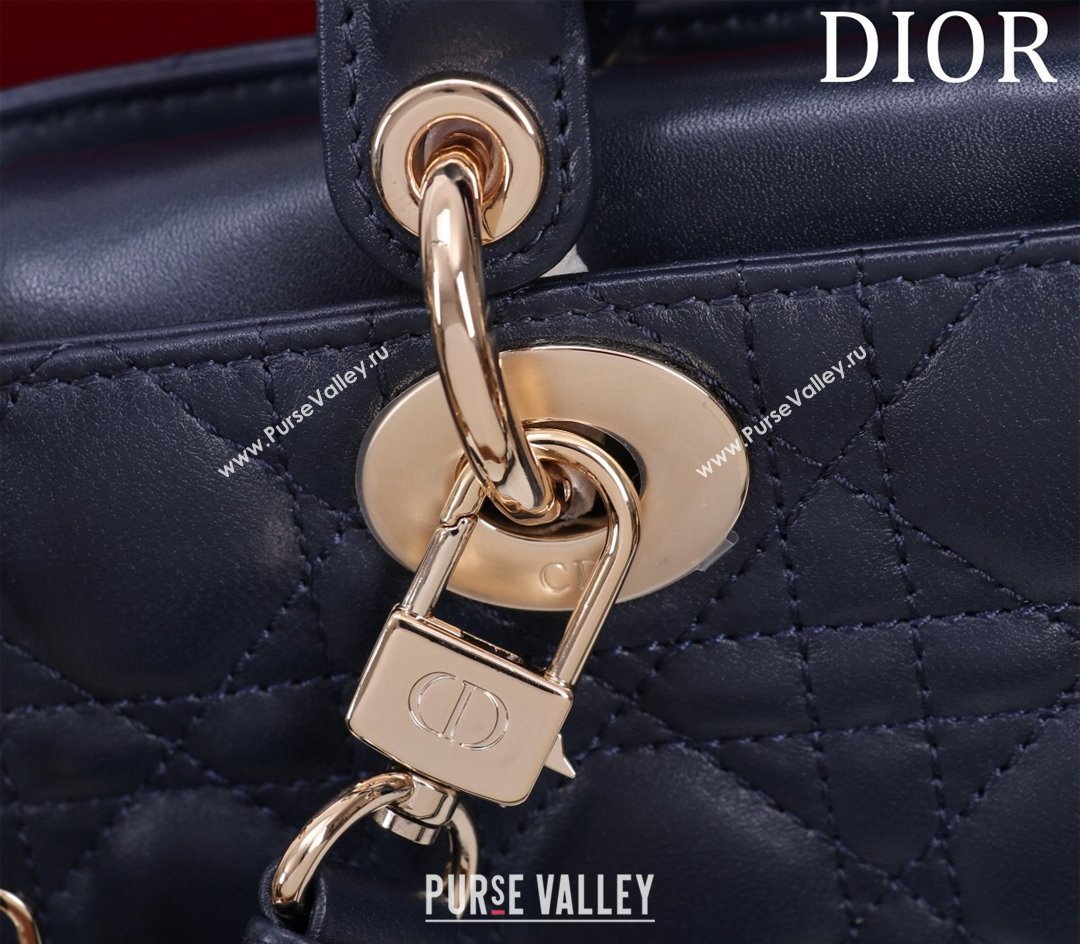 Dior Small Lady D-Joy Bag in Cannage Lambskin Dark Blue 2024 M0541 1212 (XXG-241212041)