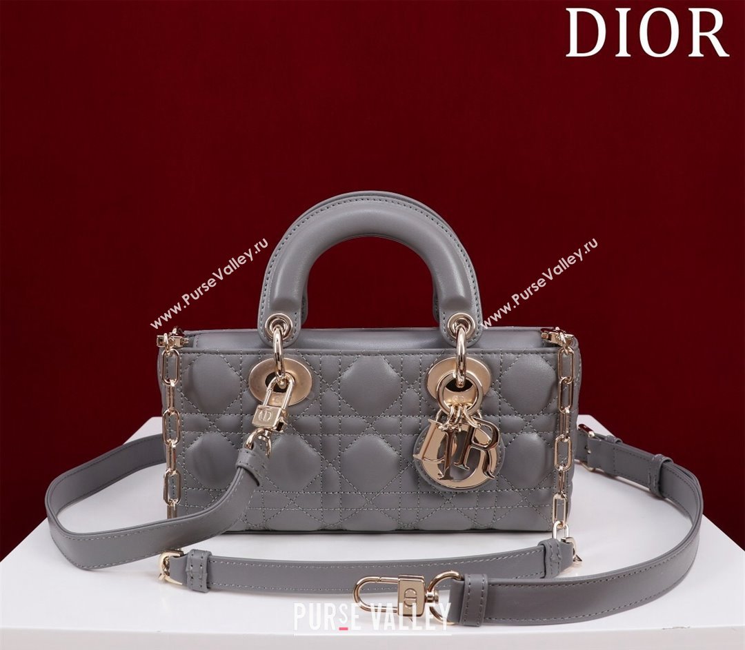 Dior Small Lady D-Joy Bag in Cannage Lambskin Grey 2024 M0541 1212 (XXG-241212042)