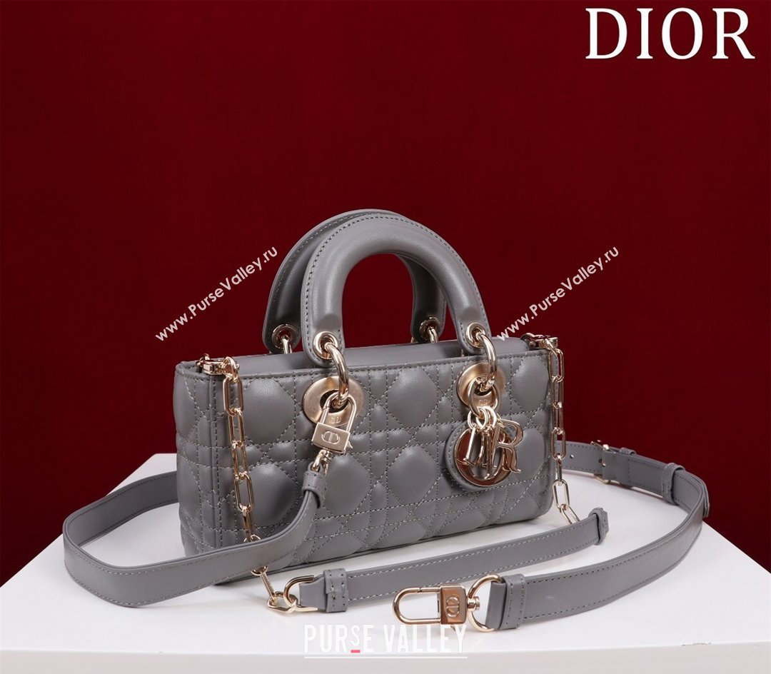 Dior Small Lady D-Joy Bag in Cannage Lambskin Grey 2024 M0541 1212 (XXG-241212042)