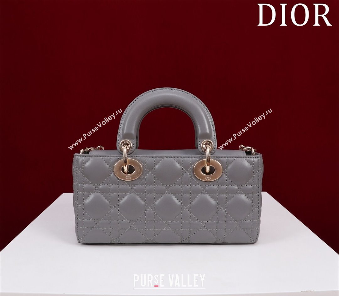 Dior Small Lady D-Joy Bag in Cannage Lambskin Grey 2024 M0541 1212 (XXG-241212042)