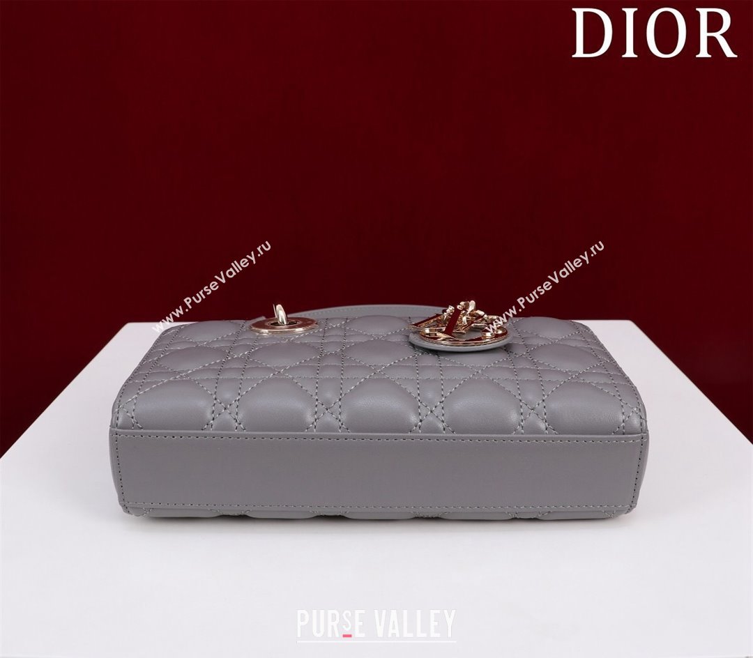 Dior Small Lady D-Joy Bag in Cannage Lambskin Grey 2024 M0541 1212 (XXG-241212042)