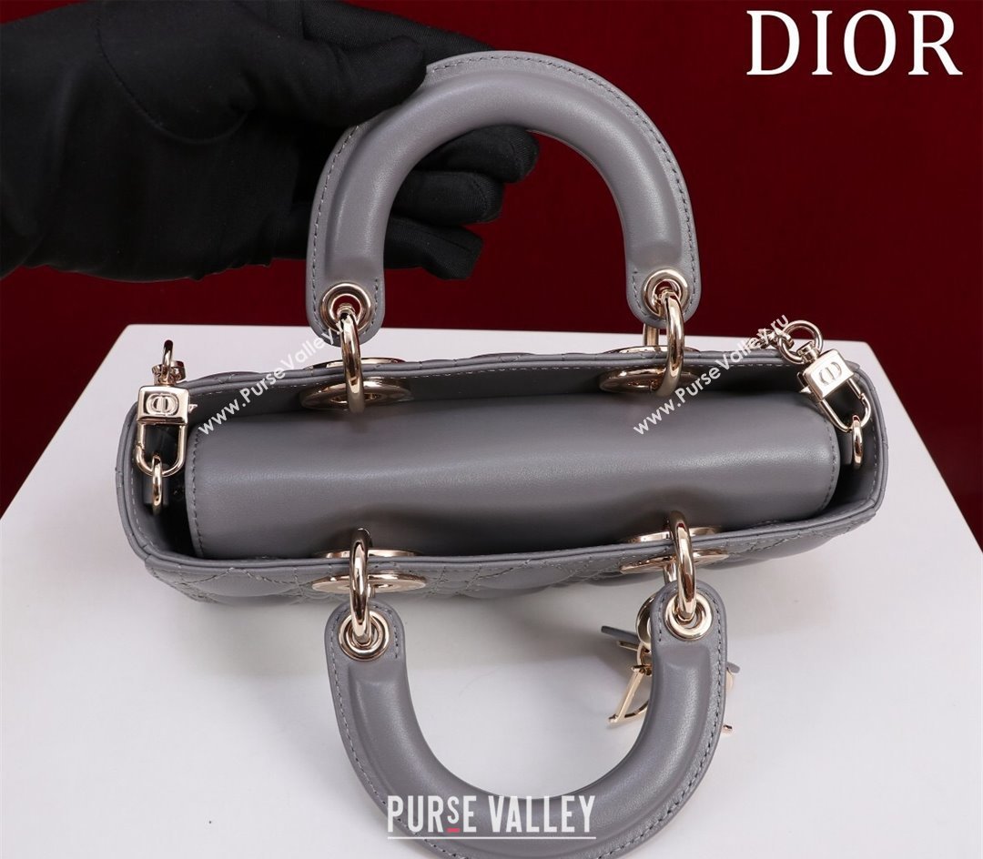 Dior Small Lady D-Joy Bag in Cannage Lambskin Grey 2024 M0541 1212 (XXG-241212042)