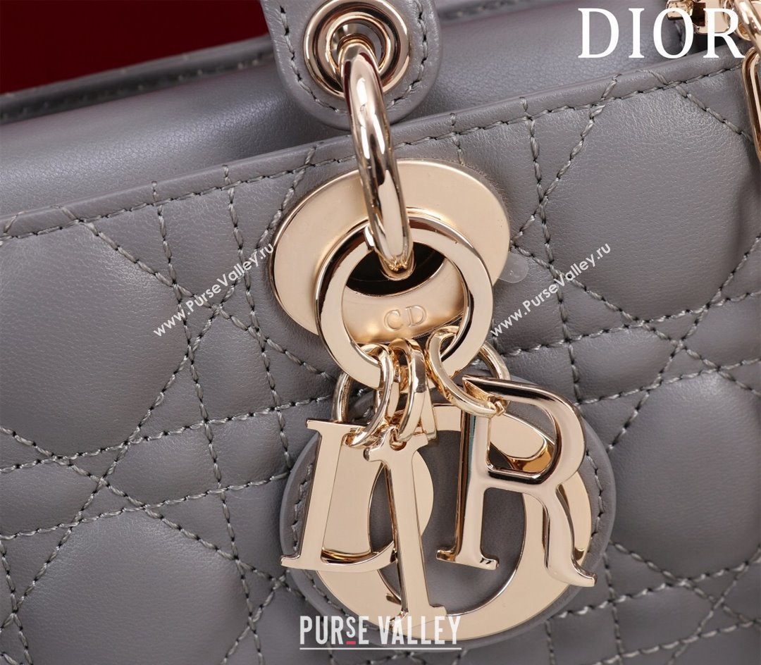 Dior Small Lady D-Joy Bag in Cannage Lambskin Grey 2024 M0541 1212 (XXG-241212042)