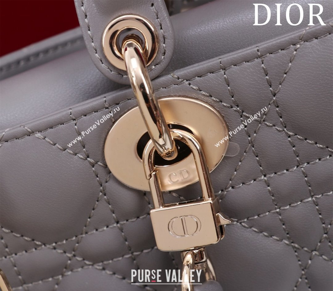 Dior Small Lady D-Joy Bag in Cannage Lambskin Grey 2024 M0541 1212 (XXG-241212042)