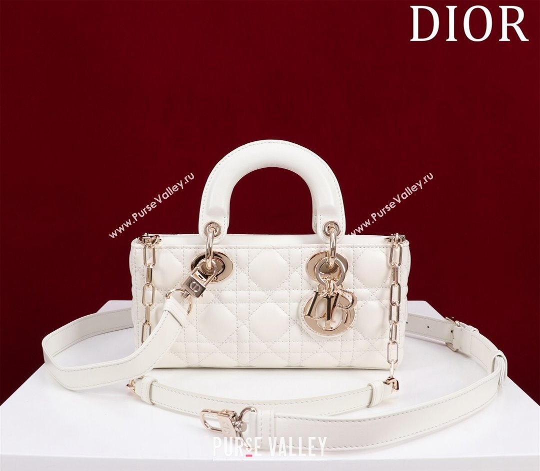 Dior Small Lady D-Joy Bag in Cannage Lambskin White 2024 M0541 1212 (XXG-241212044)