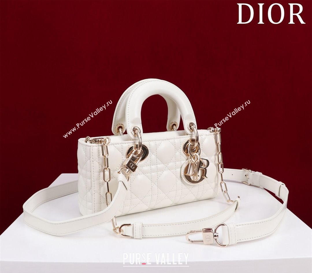 Dior Small Lady D-Joy Bag in Cannage Lambskin White 2024 M0541 1212 (XXG-241212044)