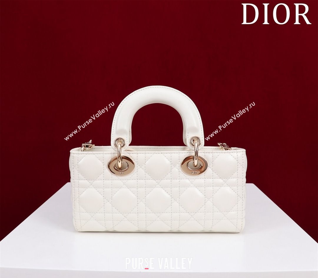 Dior Small Lady D-Joy Bag in Cannage Lambskin White 2024 M0541 1212 (XXG-241212044)