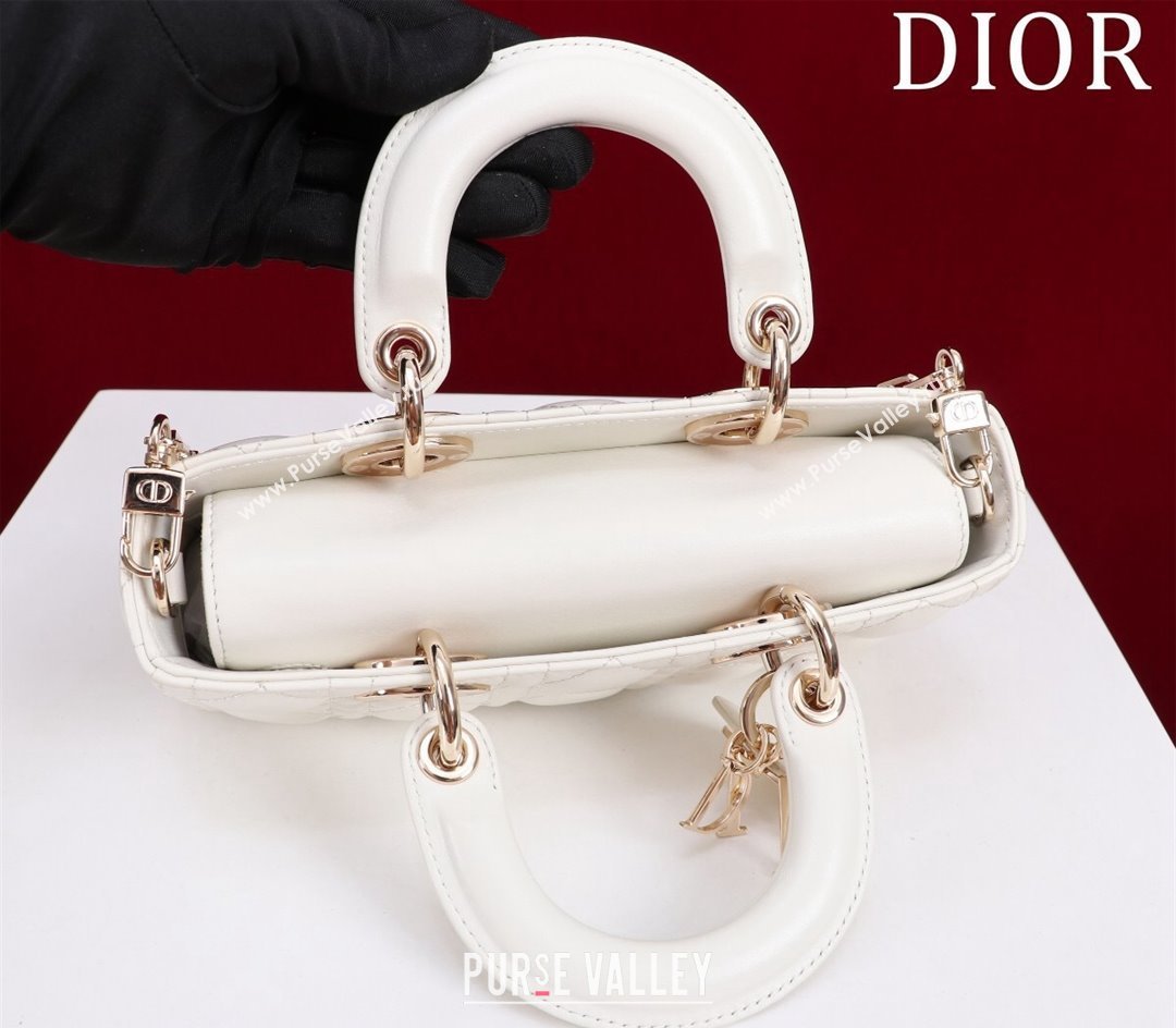 Dior Small Lady D-Joy Bag in Cannage Lambskin White 2024 M0541 1212 (XXG-241212044)