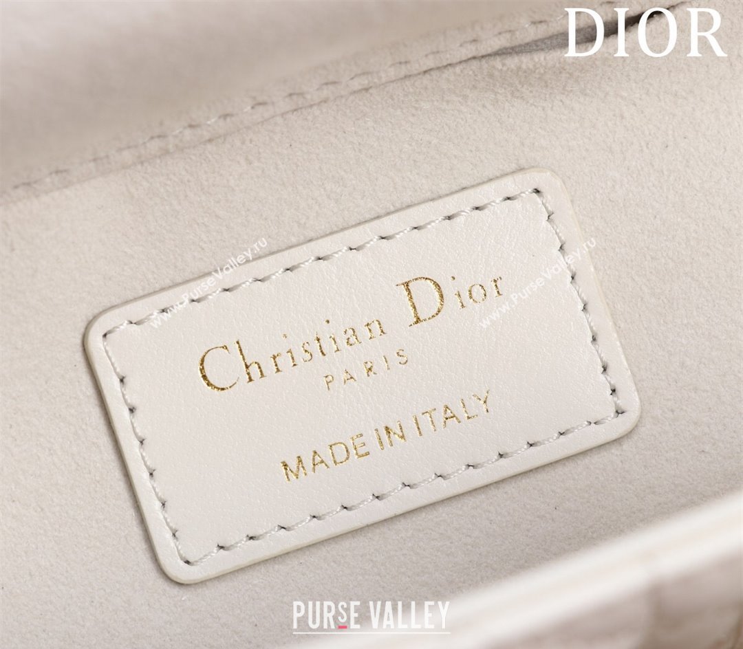 Dior Small Lady D-Joy Bag in Cannage Lambskin White 2024 M0541 1212 (XXG-241212044)