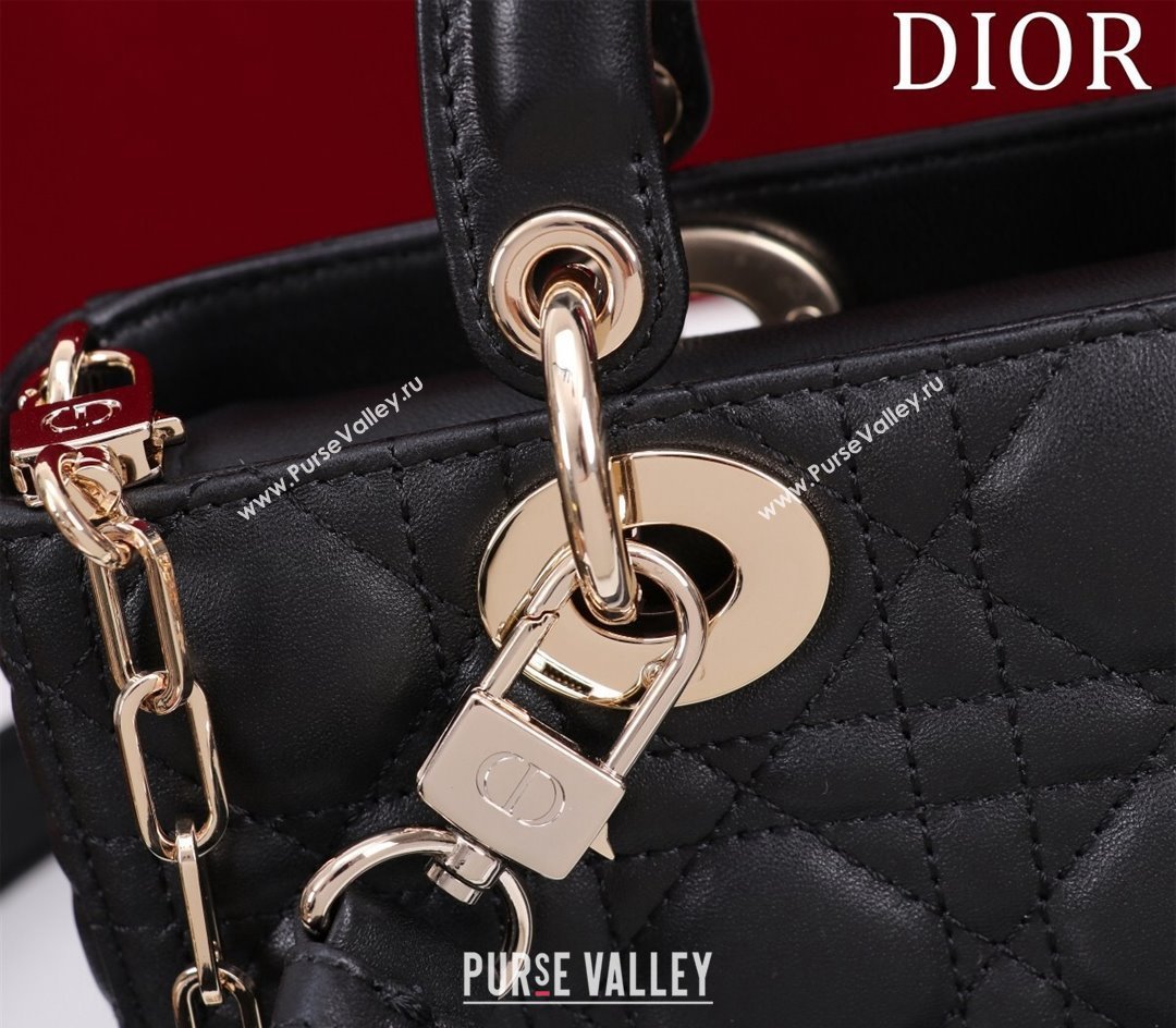 Dior Small Lady D-Joy Bag in Cannage Lambskin Black 2024 M0541 1212 (XXG-241212045)