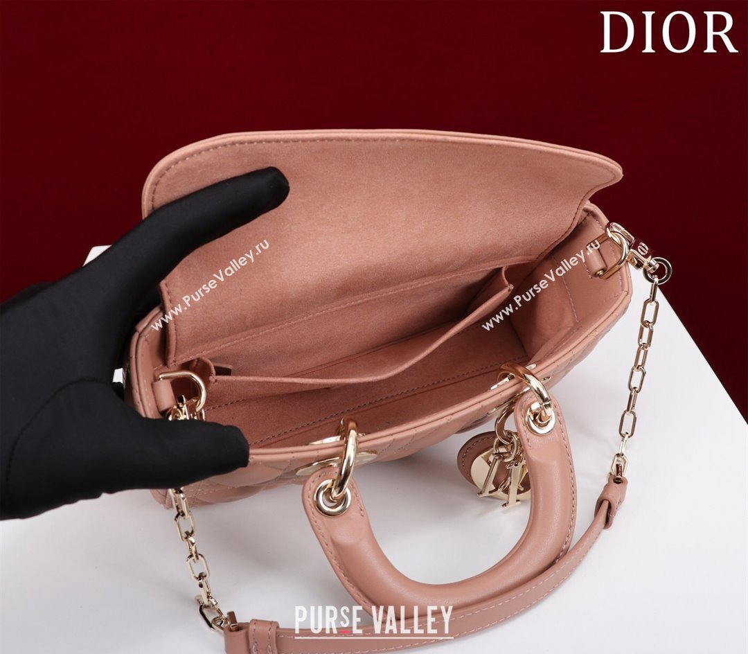 Dior Small Lady D-Joy Bag in Cannage Lambskin Light Pink 2024 M0541 1212 (XXG-241212046)