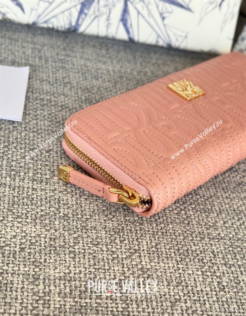 Dior Miss Dior Freesia Zip Long Wallet in Lambskin with Quilted Miss Dior Allover Motif Light Pink 2024 (XXG-241212071)