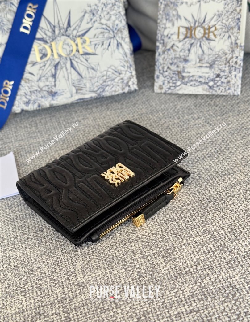 Dior Miss Dior Dahlia Wallet in Lambskin with Quilted Miss Dior Allover Motif Black 2024 (XXG-241212072)