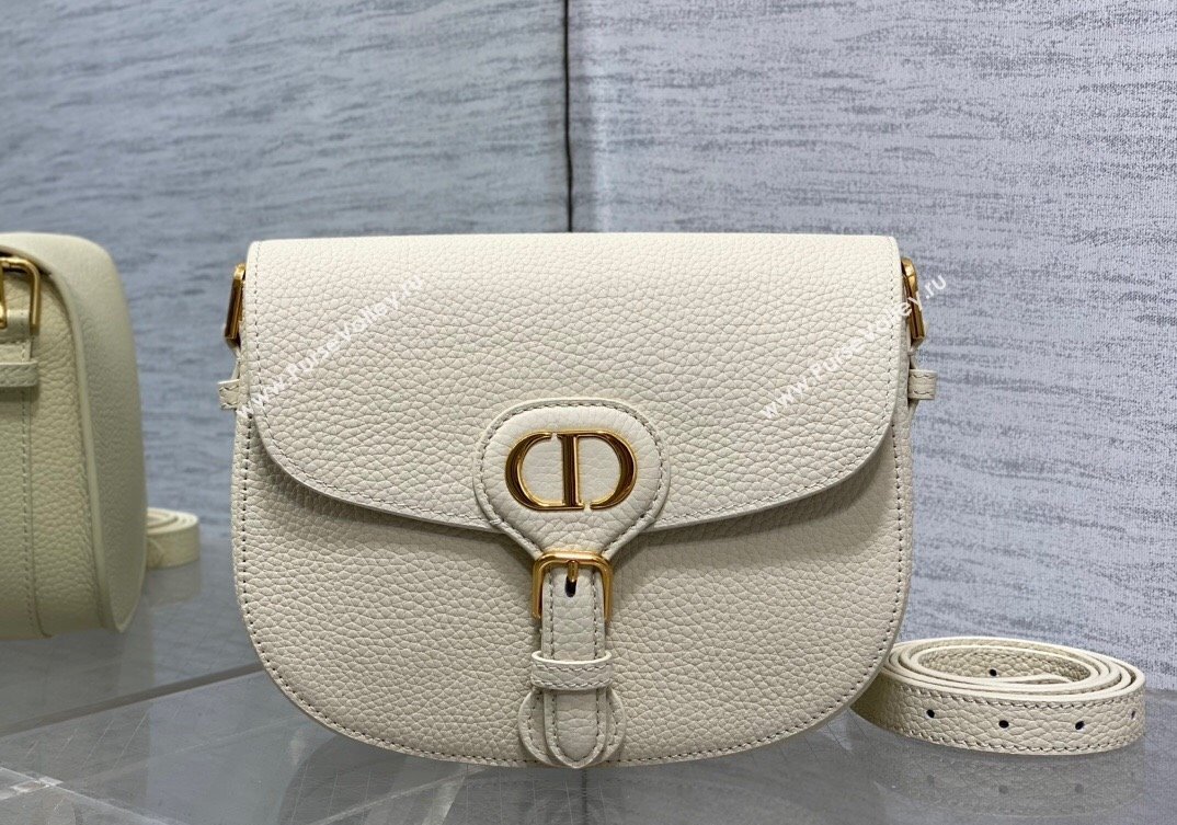 Dior Medium Bobby Bag in Grained Calfskin White 2024 M9042 (XXG-241212022)