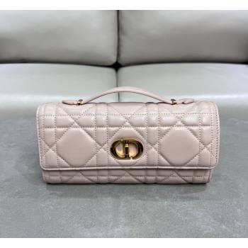 Dior Miss Caro Top Handle Pouch in Macrocannage Lambskin Pale Pink 2024 (BF-241212085)