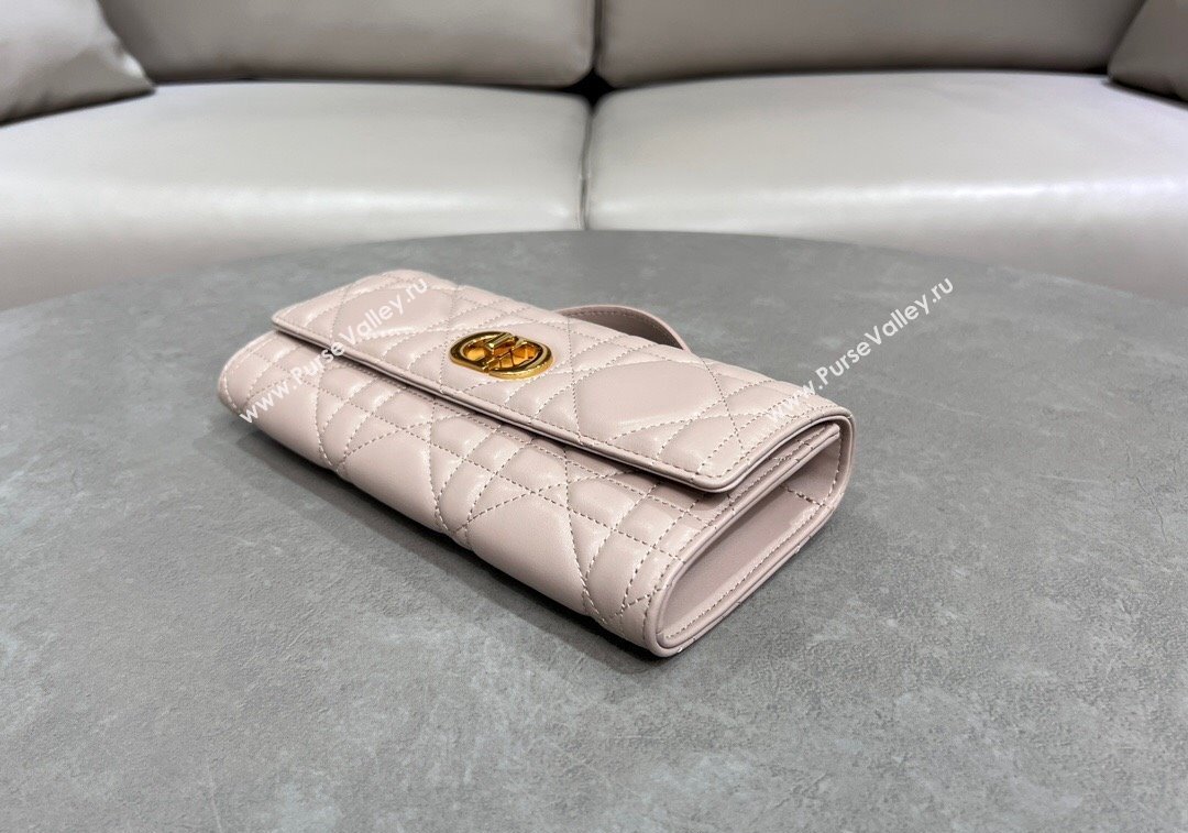 Dior Miss Caro Top Handle Pouch in Macrocannage Lambskin Pale Pink 2024 (BF-241212085)