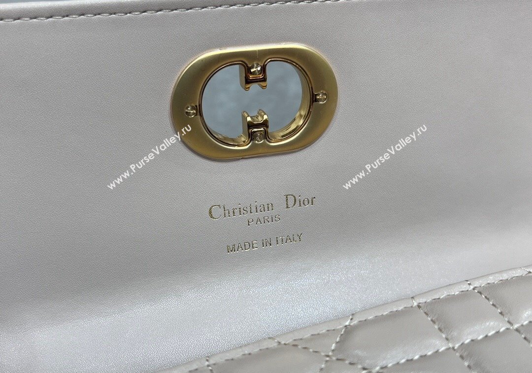 Dior Miss Caro Top Handle Pouch in Macrocannage Lambskin Pale Pink 2024 (BF-241212085)