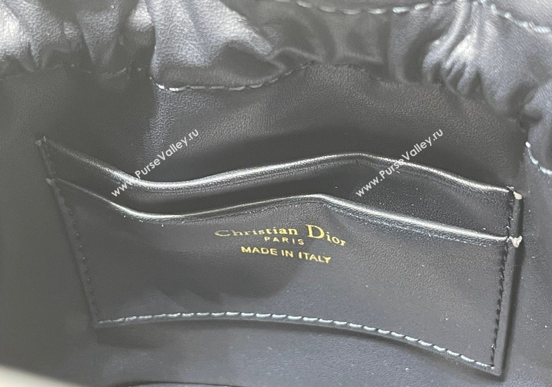 Dior 30 Montaigne Mini Bucket Bag with Drawstring Blue Dior Oblique Jacquard 2024 (XXG-241212033)