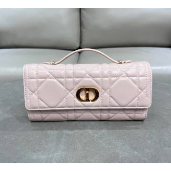 Dior Miss Caro Top Handle Pouch in Macrocannage Lambskin Light Pink 2024 (BF-241212083)