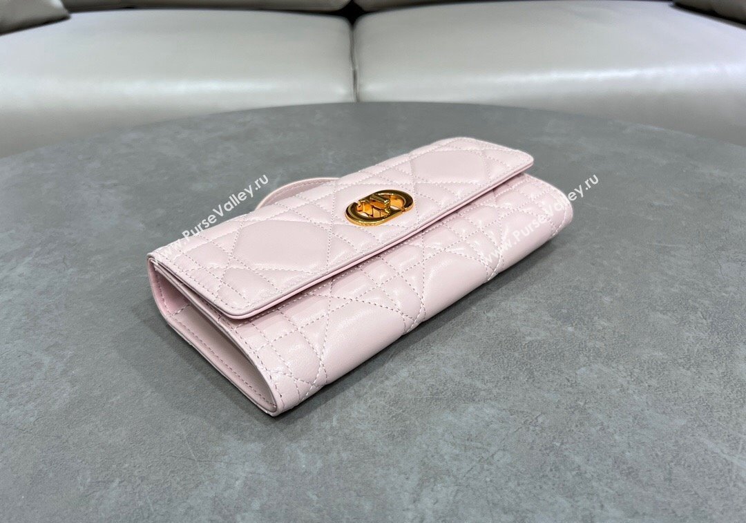 Dior Miss Caro Top Handle Pouch in Macrocannage Lambskin Light Pink 2024 (BF-241212083)