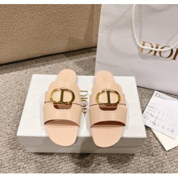 Dior 30 Montaigne Flat Slides Sandal in Calfskin Nude Pink 2024 1231 (MD-241231107)