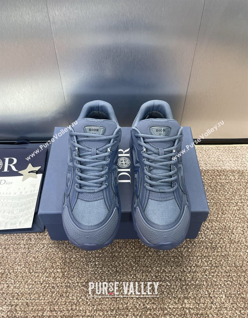 Dior B30 Sneakers in CD Mesh and Leather Dark Blue 2024 1231 (JC-241231028)