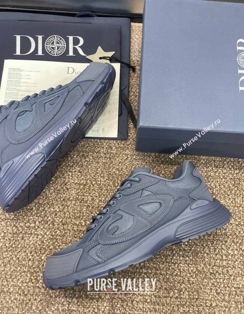 Dior B30 Sneakers in CD Mesh and Leather Dark Blue 2024 1231 (JC-241231028)