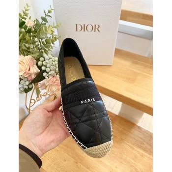 Dior Granville Espadrilles Flat in Black Quilted Cannage Calfskin 2024 1231 (HB-241231078)