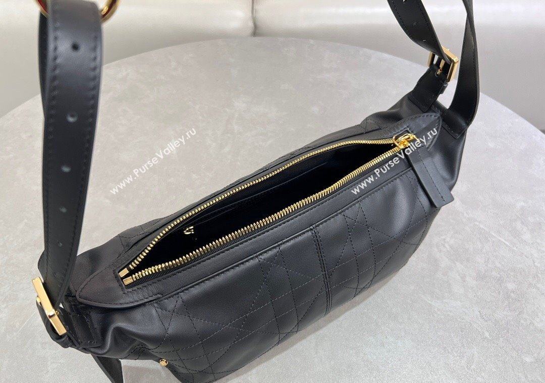 Dior Small D-Journey Hobo Bag in Vintage Smooth Calfskin Black 2025 2416 (XXG-250207063)